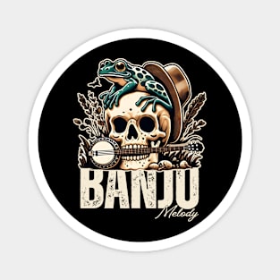 Banjo skull head lover Magnet